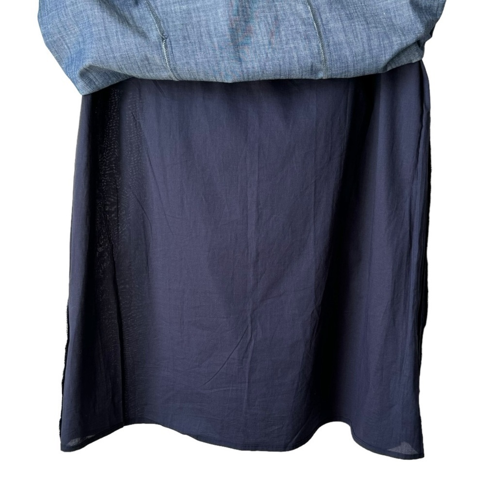 Tatum & Olivia Linen Maxi Skirt Lined Blue Godet Hem Academia Women’s Size 10/12 - Picture 6 of 8